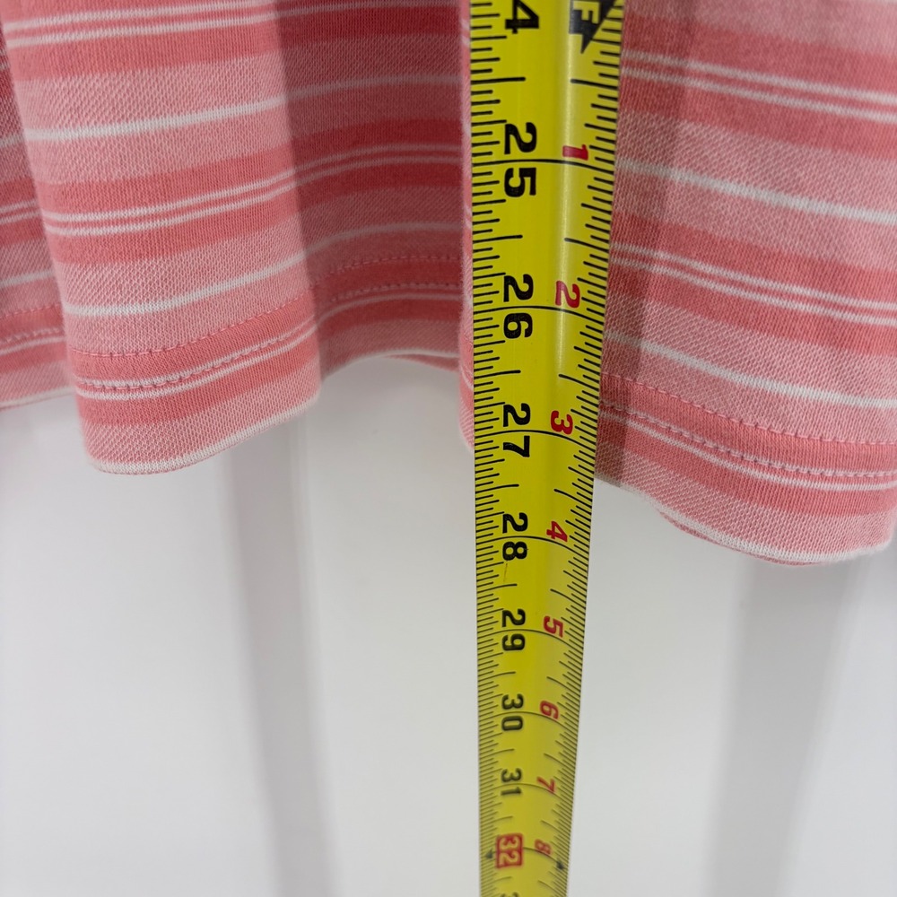 Lands End Mens Pink Striped Supima‎ Cotton Traditional Fit Polo Shirt Size M/T - Picture 7 of 9